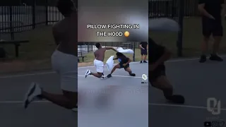 🤣Pillow Fighting In The Hood GONE WRONG🙄😳 #shorts #pillowfight  #funny #pranks  #foryou