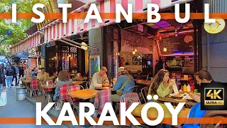 Istanbul Turkey 2022 Karaköy 24 October Walking Tour | 4K UHD 60FPS | CAFES,BARS,RESTAURANTS