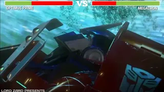 Optimus Prime vs Megatron fight WITH HEALTHBARS (transformers prime)