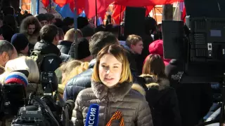 Митинг Антимайдана в Симферополе 21 февраля 2015г. НОД, ПВО Крым (часть 10)