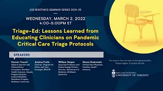 Triage-Ed: Lessons Learned from Educating Clinicians on Pandemic Critical Care Triage Protocols