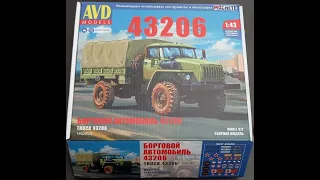 УРАЛ-43206 от AVD models в масштабе 1:43. Набор 1402AVD /URAL-43206 from AVD models in 1:43 scale.