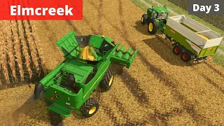 Harvesting corn and soybeans | Day 3 | Elmcreek | Farming simulator 22 | Timelapse