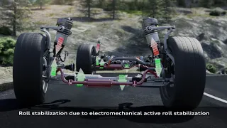 Audi Q7 Air suspension with electromechanical active roll stabilization (Animation)