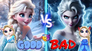 My Talking Angela’m 2 || Frozen Of Good Elsa ❄️ Vs Bad Elsa 👿 Vs Angela 2 || Makeup 💅💄