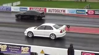 Mitsubishi EVO V vs Toyota Celica GT4 1/4 mile drag race