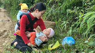 Single mom - Rescuing an abandoned baby boy - Harvesting taro and ginger to sell at the market