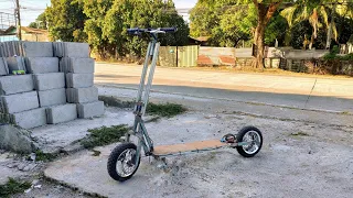 12V Fat tire electric scooter from bicycle parts