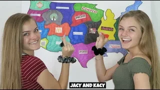 Throwing A Dart At A Map & Buying Whatever It Lands On ~ Jacy and Kacy