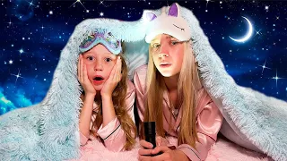 Nastya and Maggie on their first sleepover.