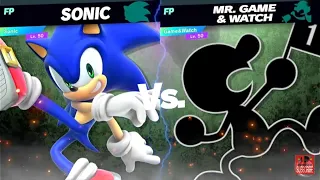 Super Smash Bros Ultimate Amiibo Fights 9pm Poll Sonic vs Mr Game&Watch