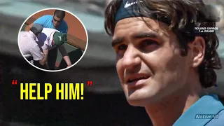 The Day Roger Federer Stopped a Match to SAVE a Sick Fan! (Thank you, Roger!)