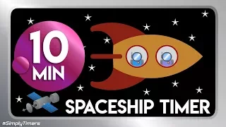 10 min Space ship, rocket pilot countdown timer in space