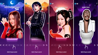 JISOO FLOWER ANIME DANCE vs WEDNESDAY ADDAMS BLOODY MARY vs JENNIE SOLO BLACKPINK vs SKIBIDI TOILET