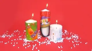 Come personalizzare le candele con i tovaglioli di Natale