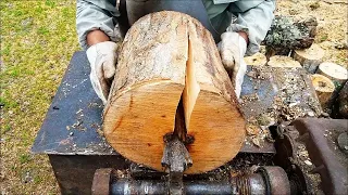 Dangerous Automatic Firewood Processing Machines in Action, Fastest Powerful Wood Splitting Machines