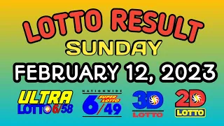 #Lottoresult | February 12, 2023 - Sunday | Ultra Lotto 6/58 | Super Lotto 6/49 | 3D | 2D