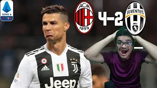 Ronaldo Fan Reacts to AC Milan VS Juventus 4-2 Reaction | 4-2AC milan vs juventus reaction