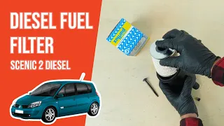 How to replace the diesel fuel filter Scenic mk2 1.9 dCi ⛽
