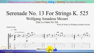 Mozart - Serenade No. 13 For Strings K. 525 - for Guitar Tutorial with TABs
