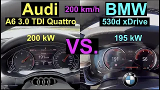 Acceleration Battle | Audi A6 3.0 TDI Quattro (2018) vs. BMW 530d xDrive (2018) | 200 kW vs. 195 kW