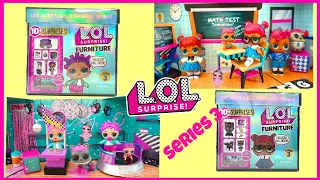 LOL Surprise Furniture Series 3 Unboxing Classroom and Roller Rink with Exclusive LOL Dolls