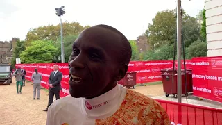 Eliud Kipchoge after winning 2019 London Marathon
