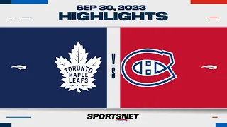 NHL Pre-Season Highlights | Maple Leafs vs. Canadiens - September 30, 2023