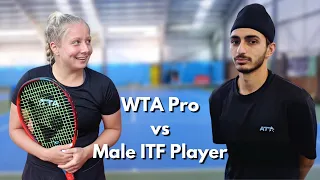 WTA Pro vs Male ITF Player - Tie Break to 7