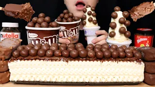 ASMR MAGNUM NUTELLA MALTESERS CHOCOLATE ICE CREAM CAKE DESSERT MUKBANG es krim アイスクリーム 아이스크림 디저트 먹방