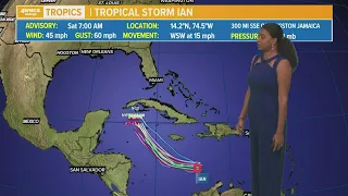 Tropical Storm Ian is expected to become a hurricane on Monday