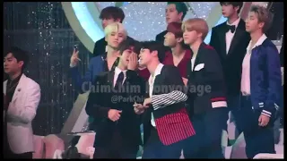 180111 @GDA - BTS reaction to Super Junior / Jin chatting with Hwang Chi Yeol