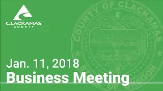 Board of County Commissioners' Meeting Jan. 11, 2018