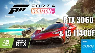 RTX 3060 | i5 11400F | Forza Horizon 5 | NEW DLSS & EXTREME RAY TRACING FPS test | 1080p 1440p 4K