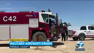 Marine Corps Osprey aircraft carrying 5 crashes in Southern California desert l ABC7