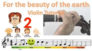 For the beauty of the earth sheet music & violin finger pattern tutorial | Easy Hymn | HTP TV