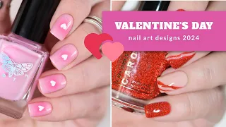 Два маникюра обычным лаком ко дню Святого Валентина || идеи дизайна ногтей ко дню влюбленных