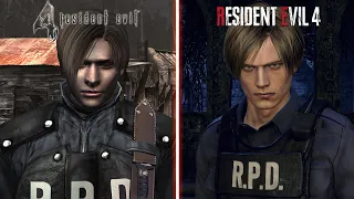 Resident Evil 4 Remake - Character Models Comparison  - Original vs Remake - Side by Side