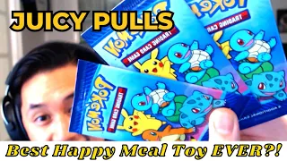 Best Happy Meal Toy EVER?! Opening Pokémon McDonalds 25th Anniversary Booster Packs!! [JUICY PULLS]