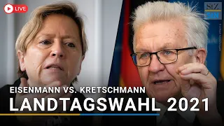 RE-LIVE | Kretschmann vs. Eisenmann | Landtagswahl Baden-Württemberg 2021