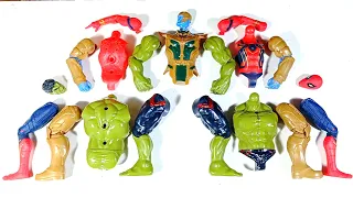 avengers superhero toys.. thanos armor vs red spiderman vs hulk smash.. merakit mainan..