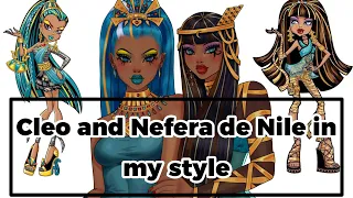 DRAWING MONSTER HIGH characters in MY style (part 3 Cleo and Nefera)