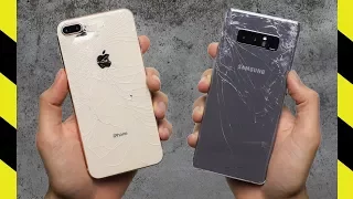 iPhone 8 Plus vs Galaxy Note 8 Drop Test!