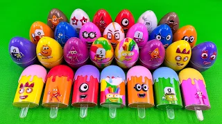 Rainbow Eggs: Finding Numberblocks with CLAY in Ice Cream,.. Mix Coloring! Satisfying ASMR Videos