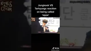 Jungkook v/s Taehyung reaction on being called "Oppa"😂😂