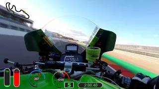 Motorland Aragon onboard ZX-10R Fastest lap: 1.59.87 with data