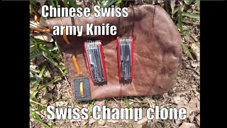 Testing a Victorinox Swiss Champ Swiss army knife from Wish. Knife review, Bushcraft