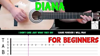 DIANA | Easy guitar melody lesson for BEGINNERS (with tabs) - Paul Anka