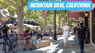 [4K] Walking Downtown Mountain View, California, USA