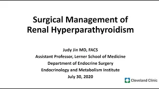 Surgical Management of Renal Hyperparathyroidism